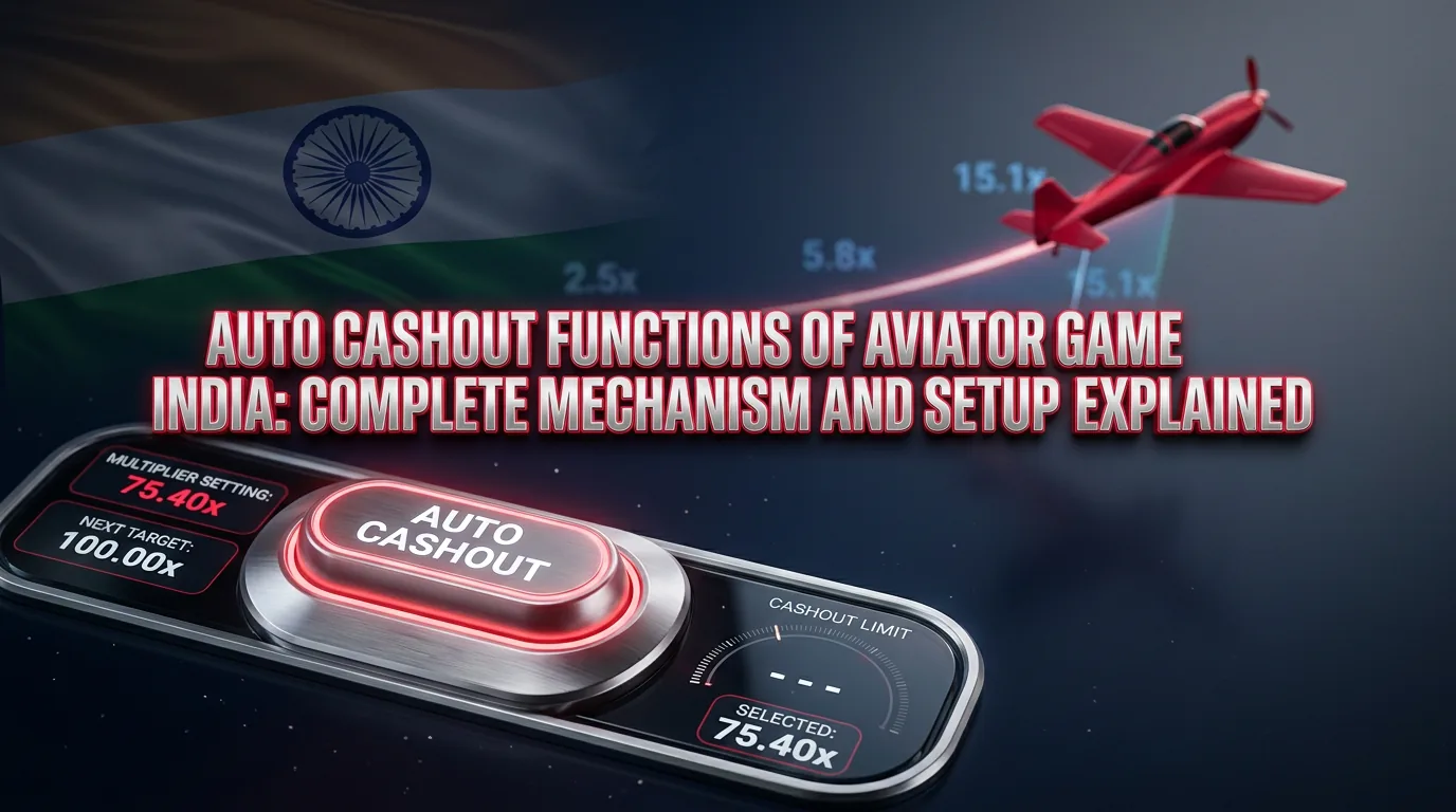 Close-up of the Aviator game’s Auto Cashout interface with a soaring propeller plane, symbolizing automated betting in India.